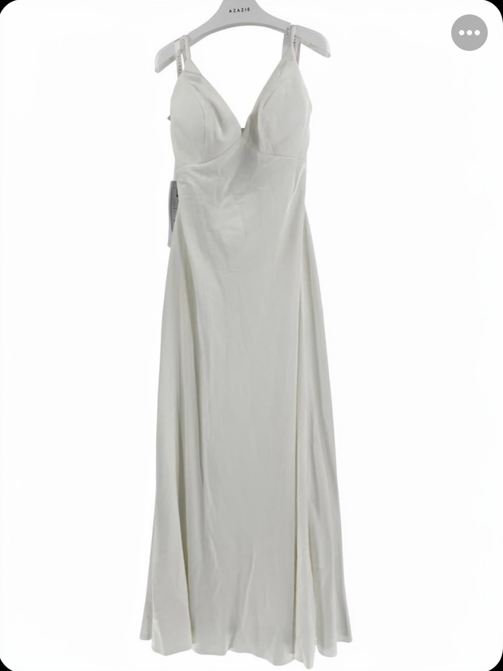 NWT Azazie Caity Dress Diamond White Size 14 | Wedding Formal Chiffon Gown - Picture 2 of 16